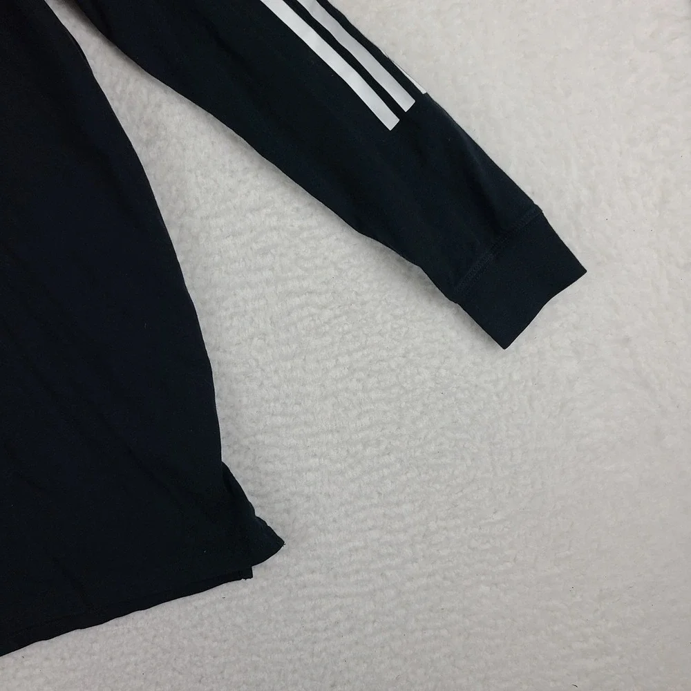 Adidas Hoodie Boys XL 18/20 Black Spell Out 100% Cotton‎ Sweater Activewear